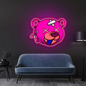 Dead Bear Cartoon Neon Sign x Acrylic Artwork
