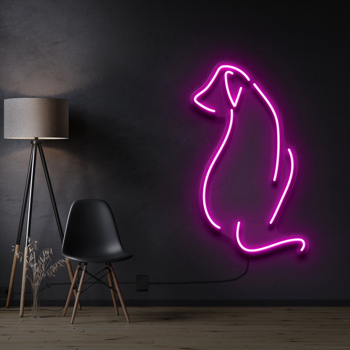 "Dog Facing Away" Neon Sign