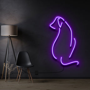 "Dog Facing Away" Neon Sign