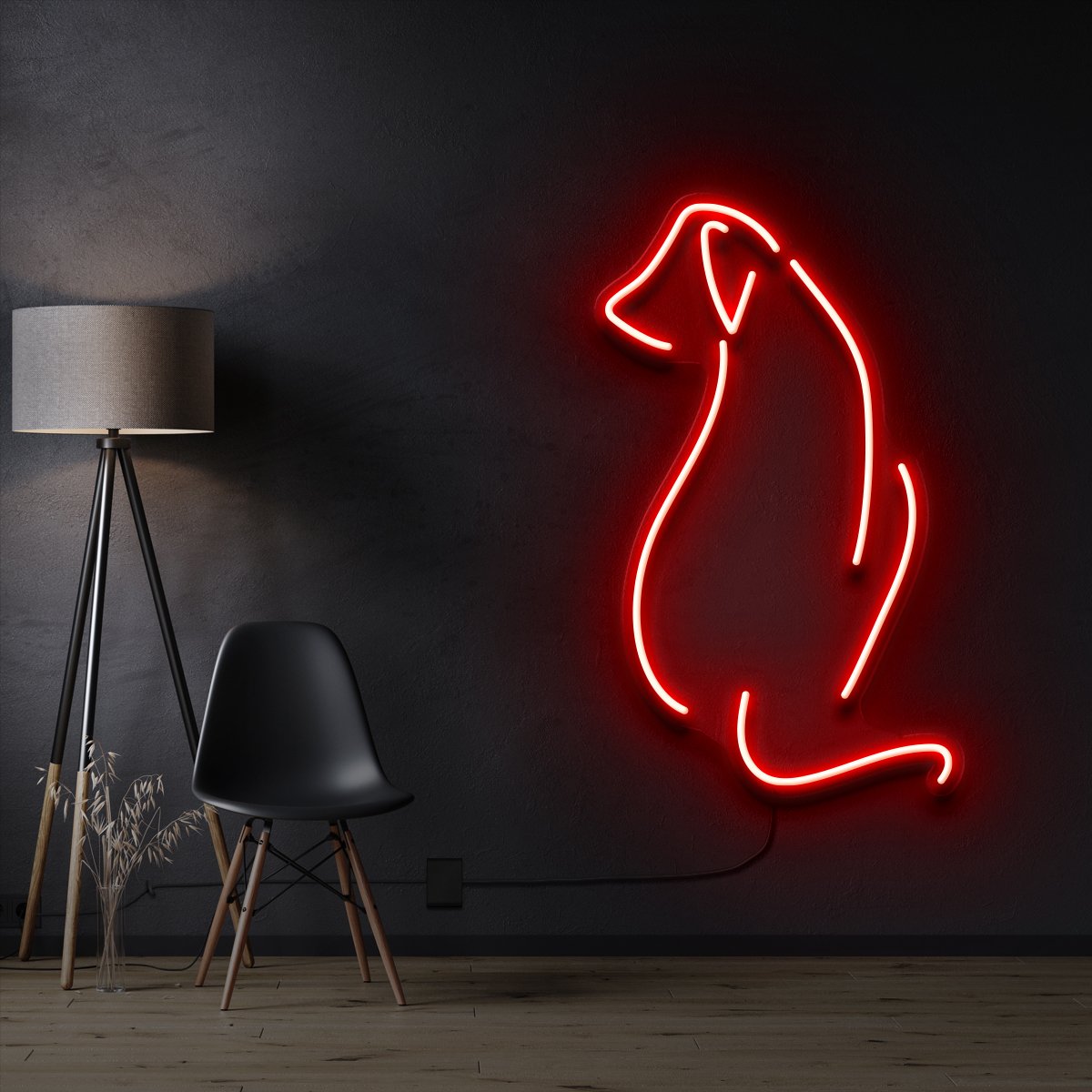 "Dog Facing Away" Neon Sign