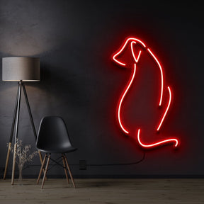 "Dog Facing Away" Neon Sign