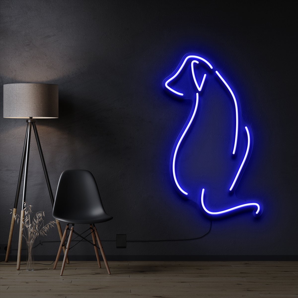 "Dog Facing Away" Neon Sign