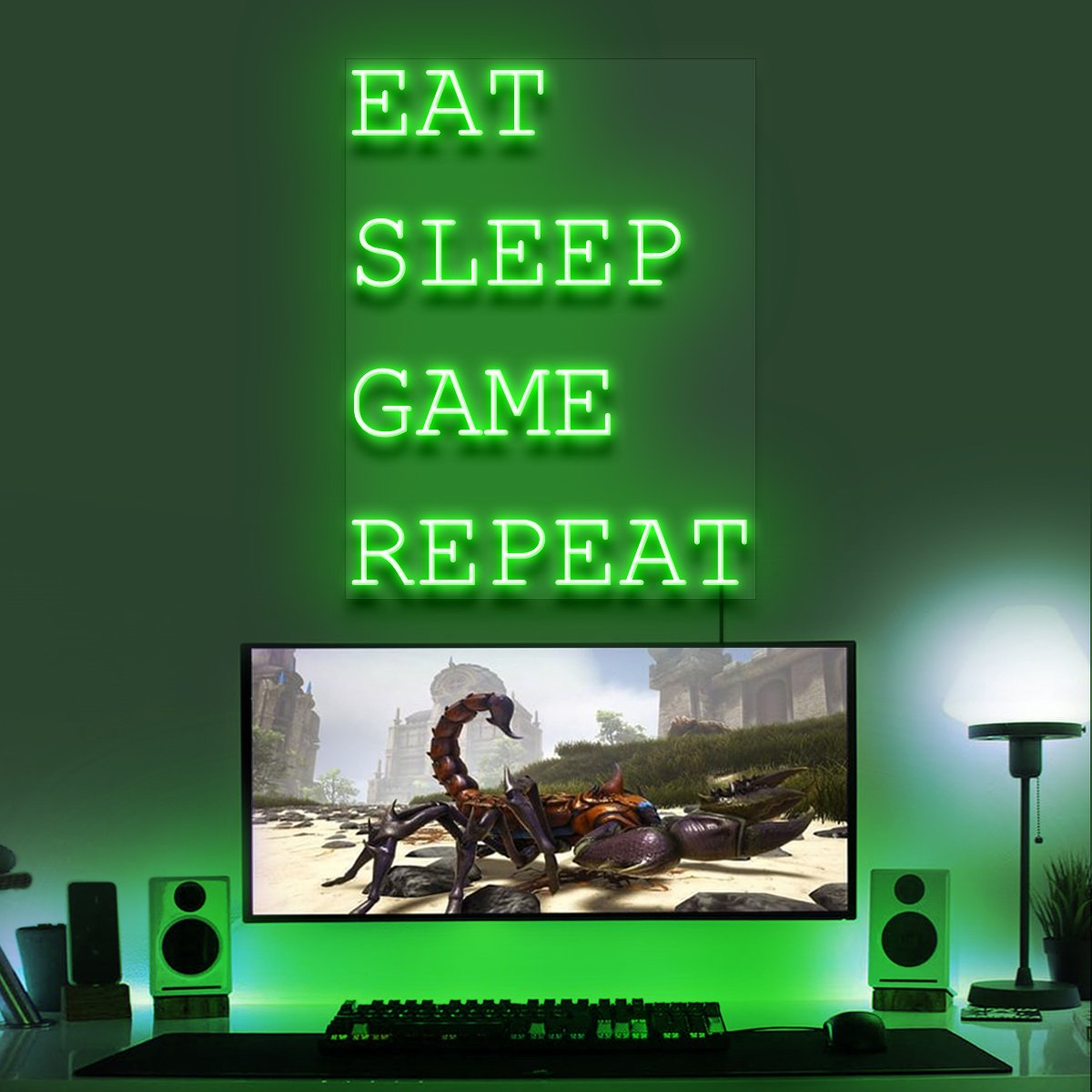 "Eat Sleep Game Repeat" Gaming Neon Sign