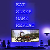 "Eat Sleep Game Repeat" Gaming Neon Sign