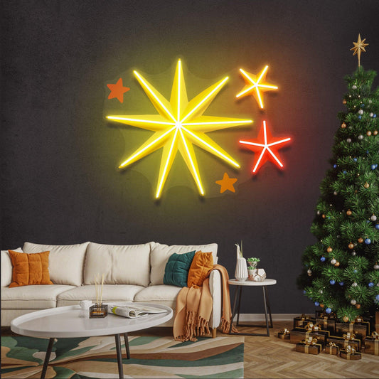 Four Christmas Symbols LED Neon Sign Artwork