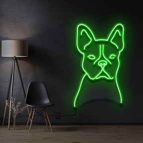 "French Bulldog Line Art" Neon Sign