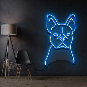 "French Bulldog Line Art" Neon Sign