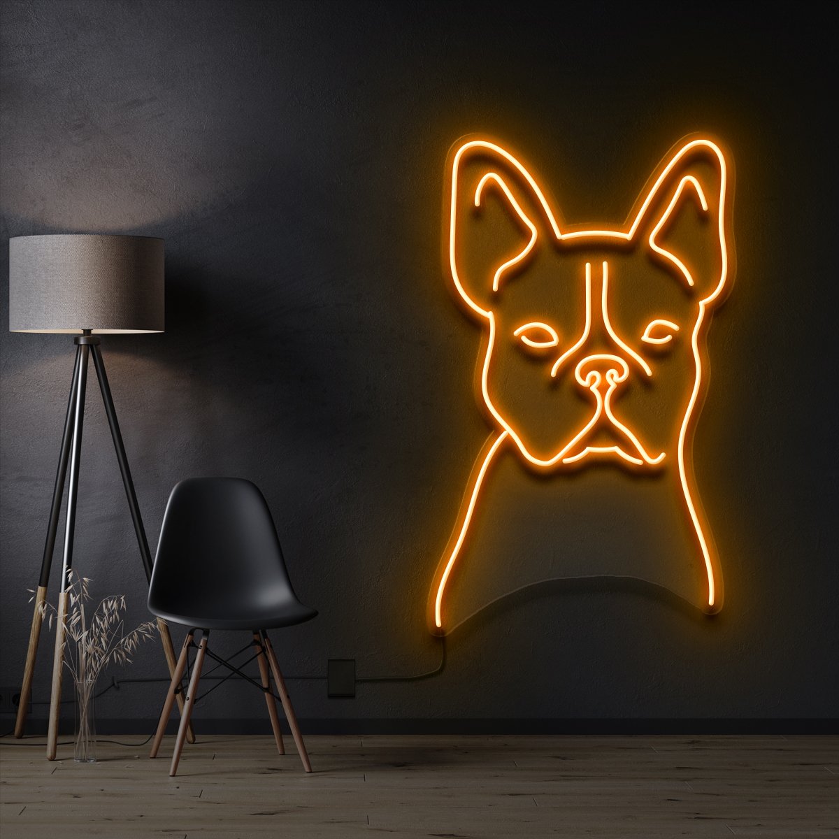 "French Bulldog Line Art" Neon Sign