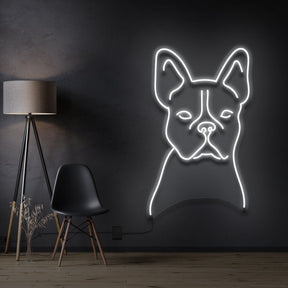 "French Bulldog Line Art" Neon Sign