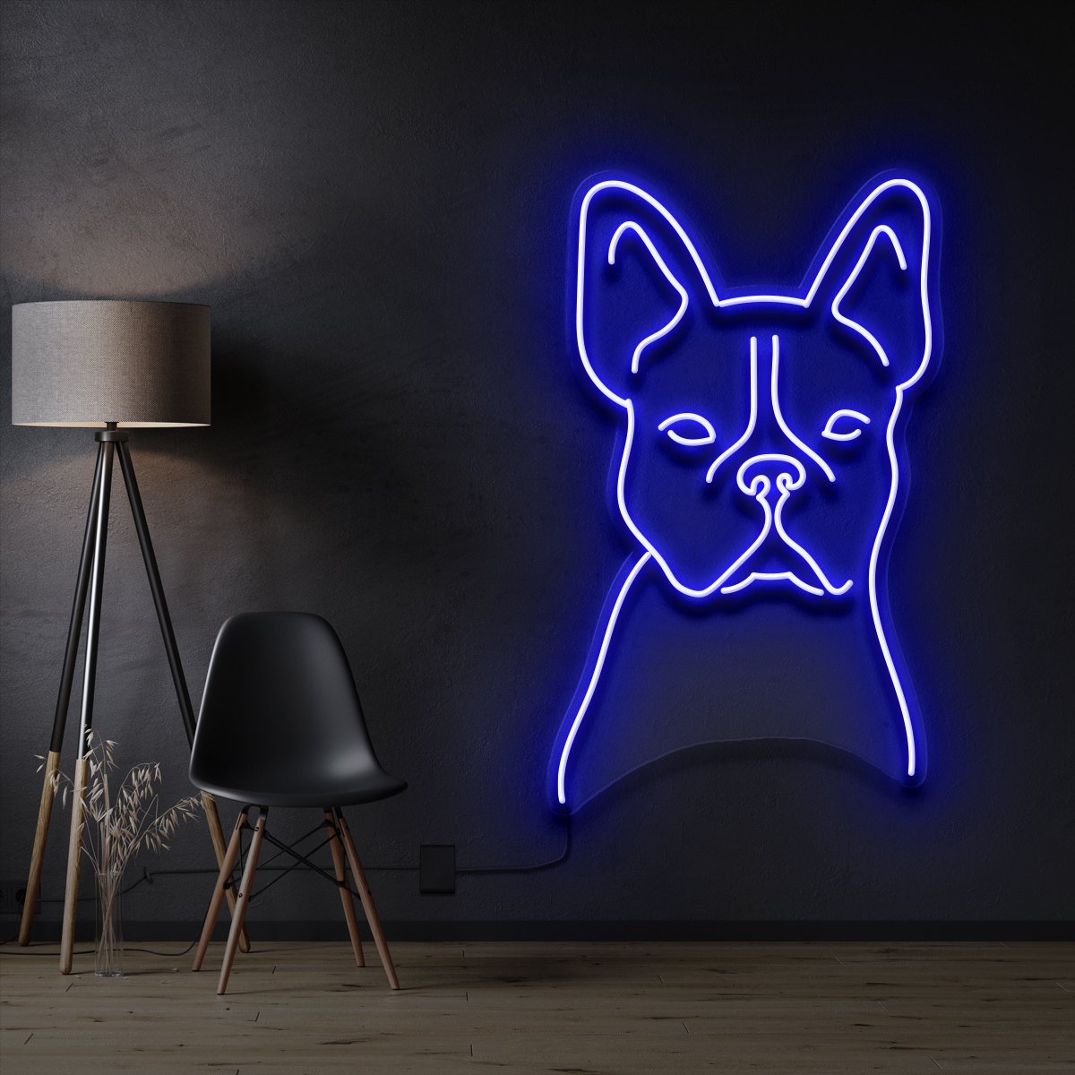 "French Bulldog Line Art" Neon Sign