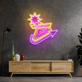 Gas Station Led Neon Acrylic Artwork