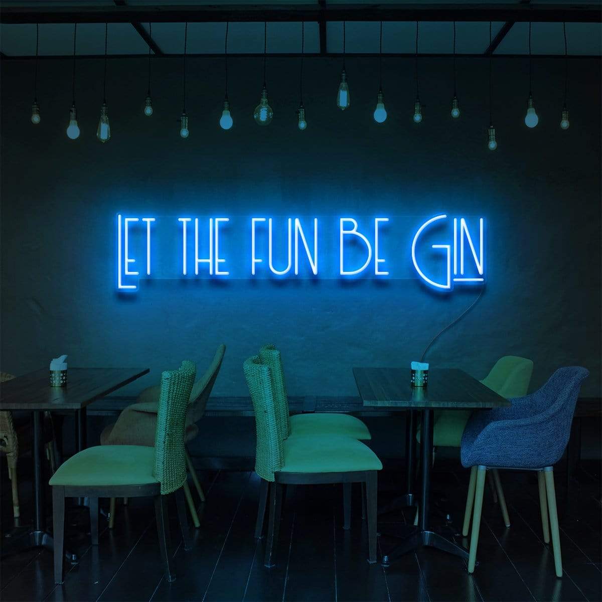 "Let The Fun Be Gin" Neon Sign for Bars & Restaurants