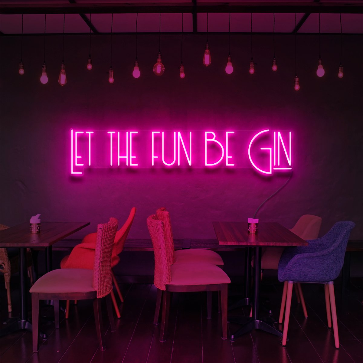 "Let The Fun Be Gin" Neon Sign for Bars & Restaurants