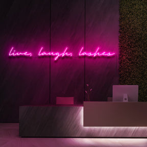 "Live, Laugh, Lashes" Neon Sign for Beauty & Cosmetic Studios