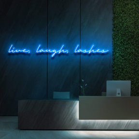 "Live, Laugh, Lashes" Neon Sign for Beauty & Cosmetic Studios