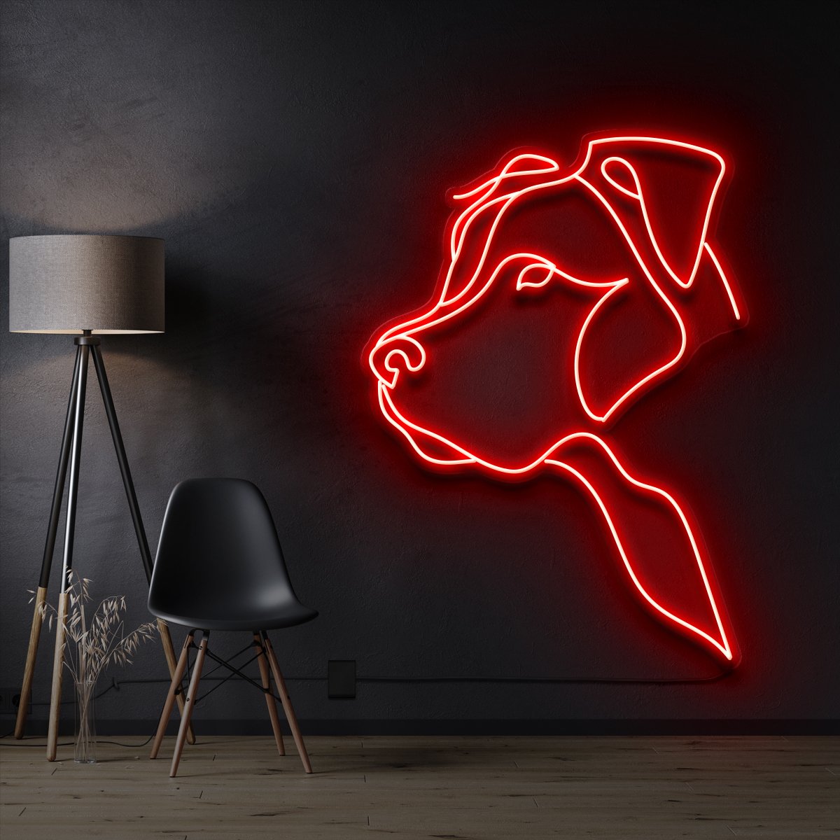 "Long Eared Pitbull" Neon Sign