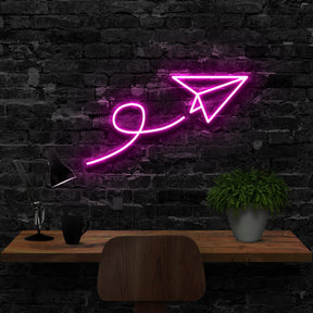 "Paper Plane" Neon Sign