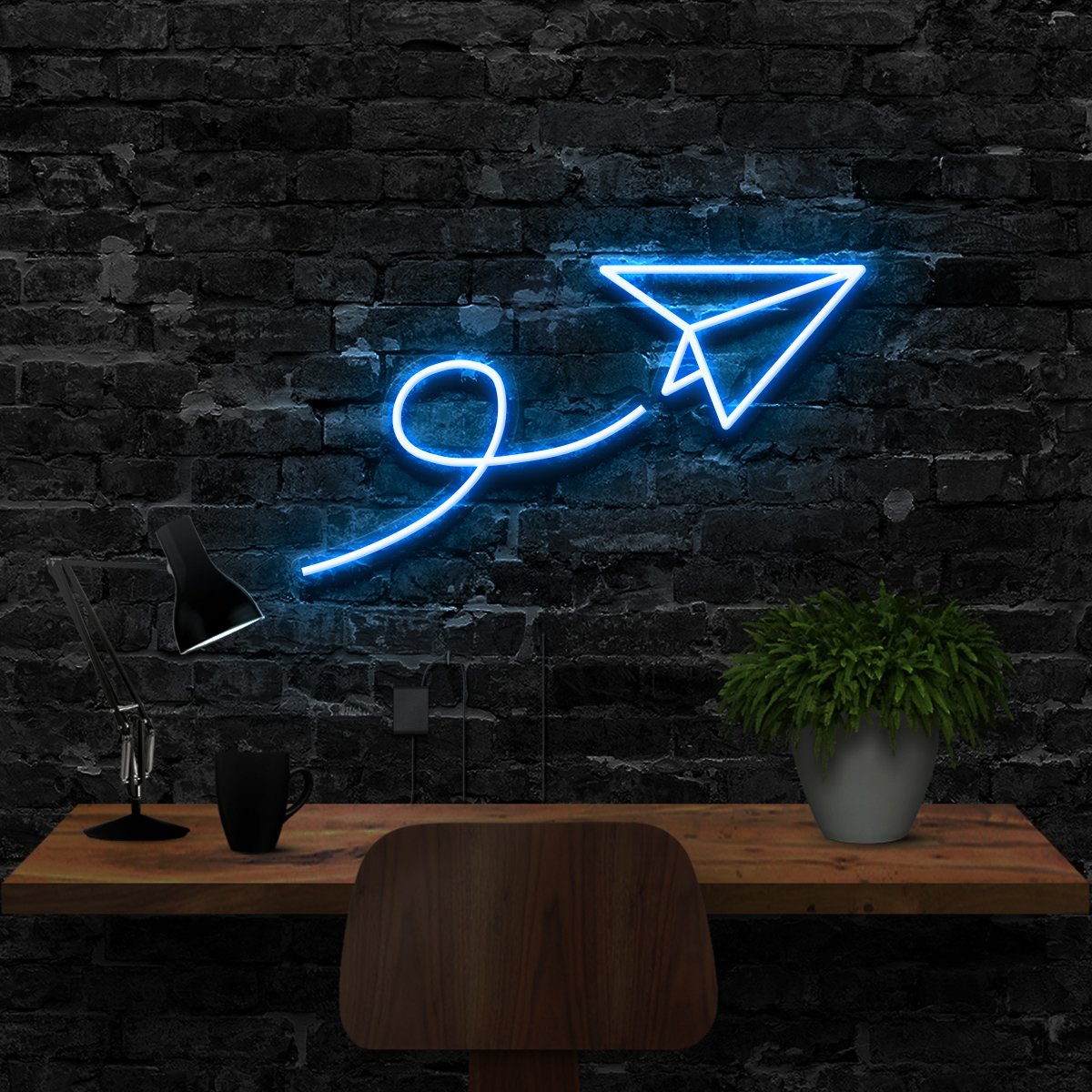 "Paper Plane" Neon Sign