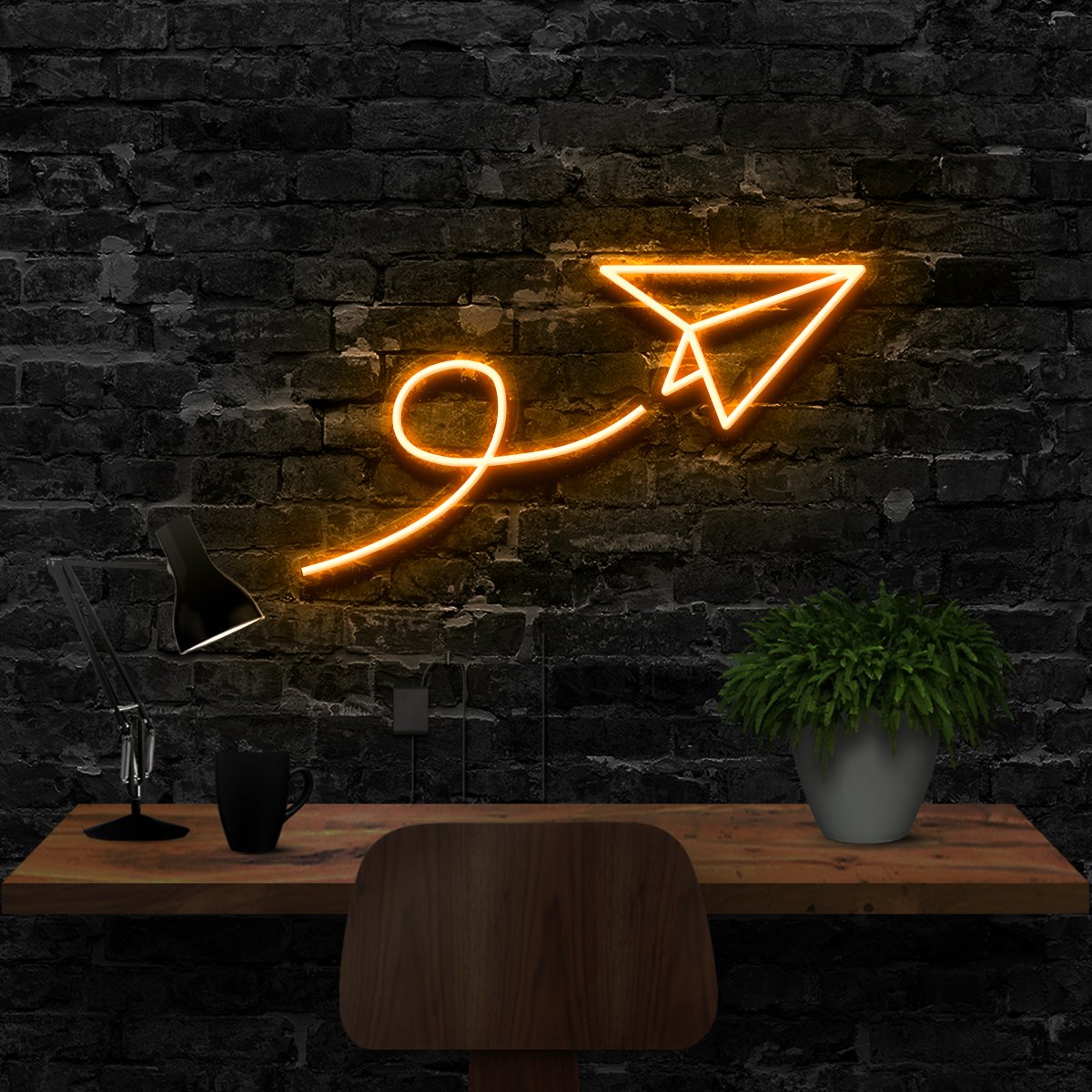 "Paper Plane" Neon Sign