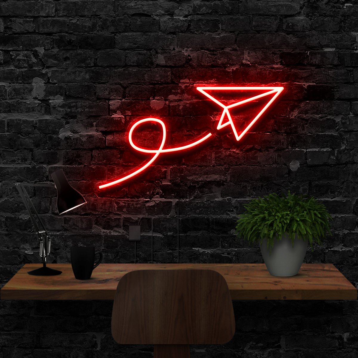 "Paper Plane" Neon Sign