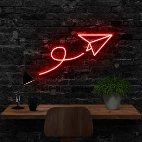 "Paper Plane" Neon Sign