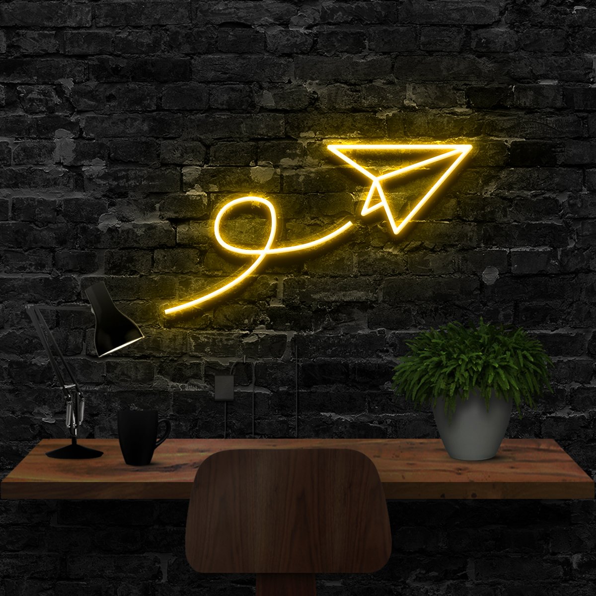 "Paper Plane" Neon Sign