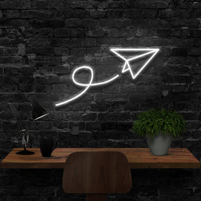 "Paper Plane" Neon Sign