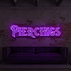 "Piercings" Neon Sign for Tattoo Parlours