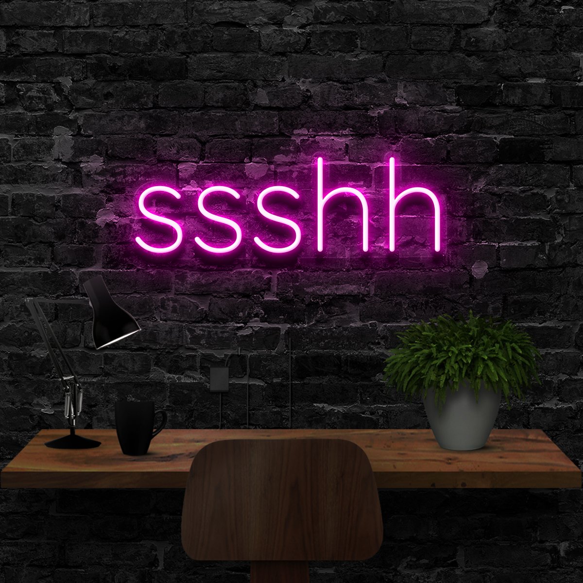 "Shush" Neon Sign