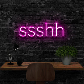 "Shush" Neon Sign