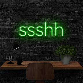 "Shush" Neon Sign