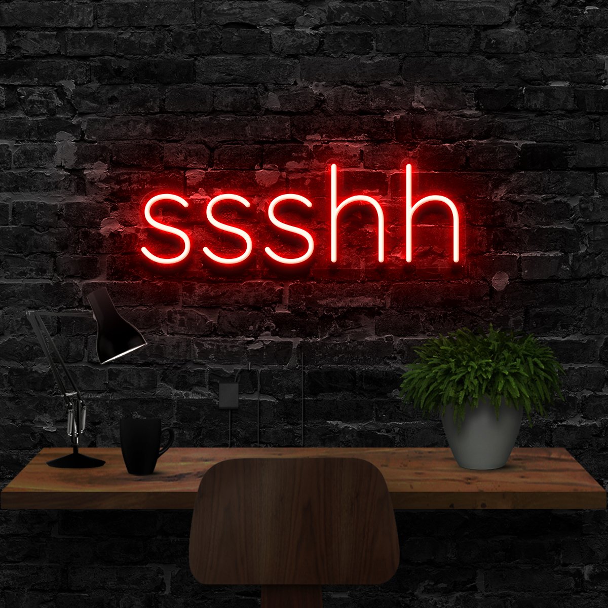 "Shush" Neon Sign
