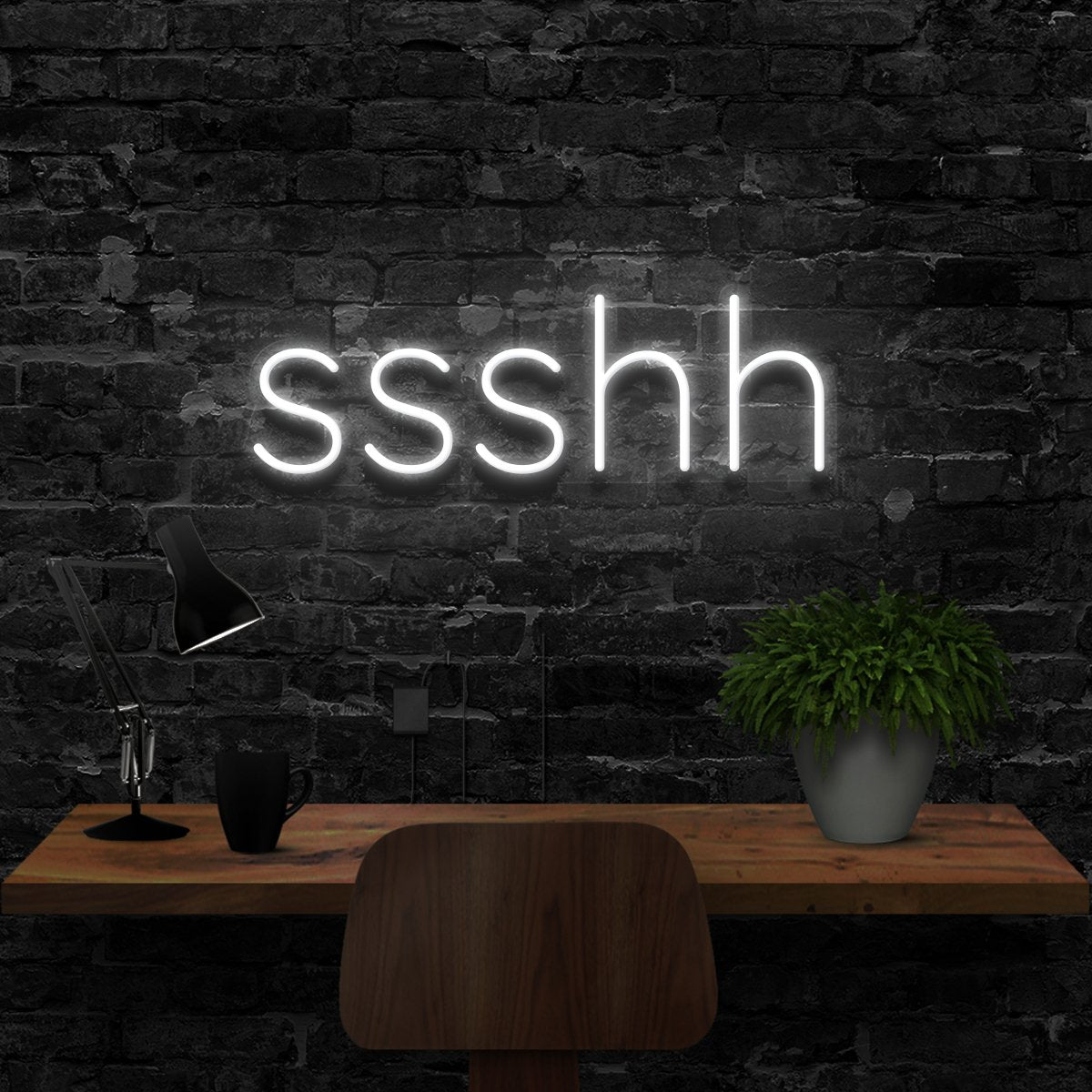 "Shush" Neon Sign
