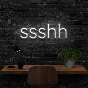"Shush" Neon Sign