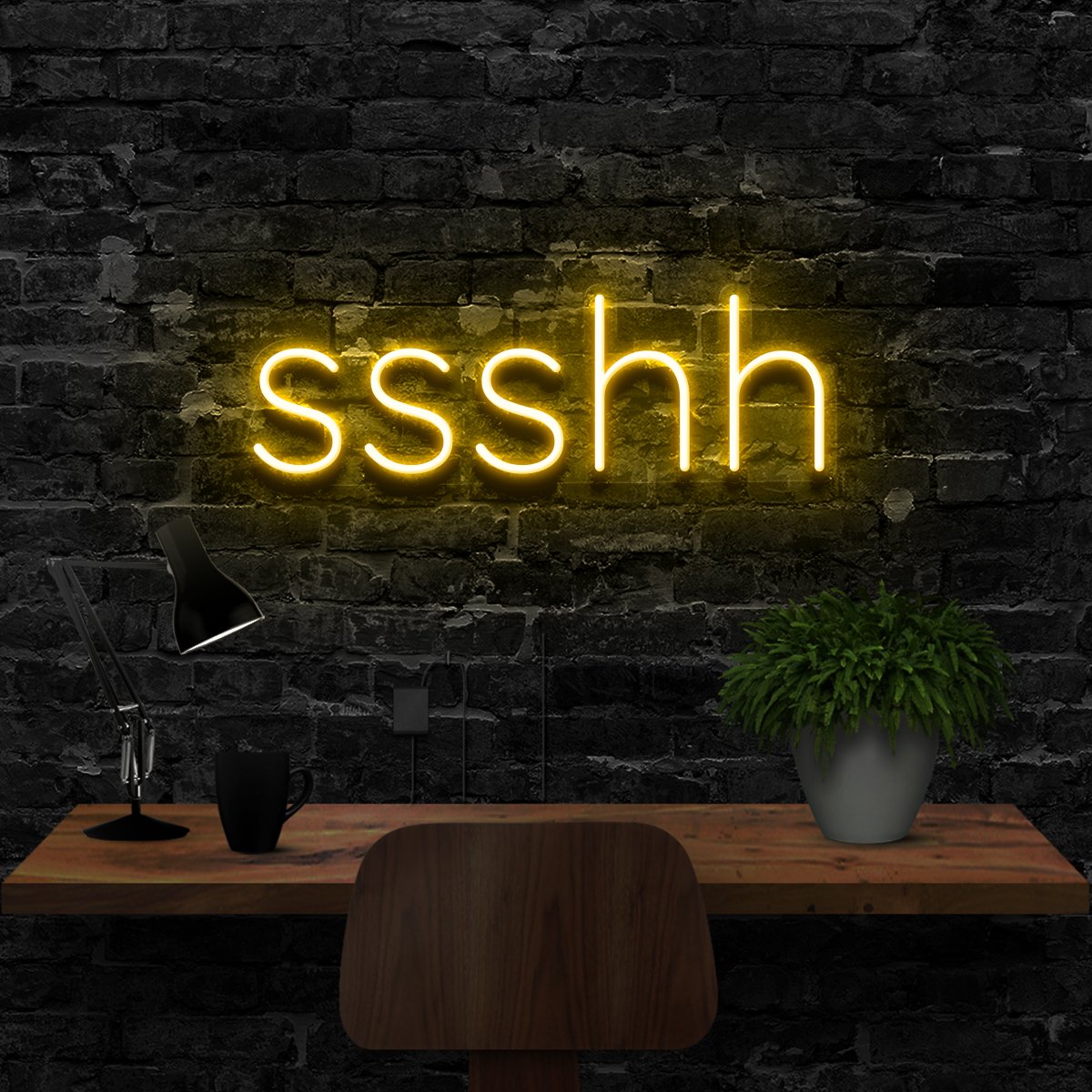 "Shush" Neon Sign