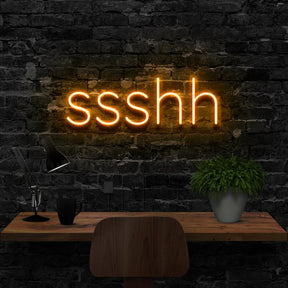 "Shush" Neon Sign