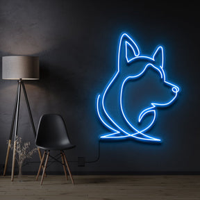 "Siberian Husky Face" Neon Sign