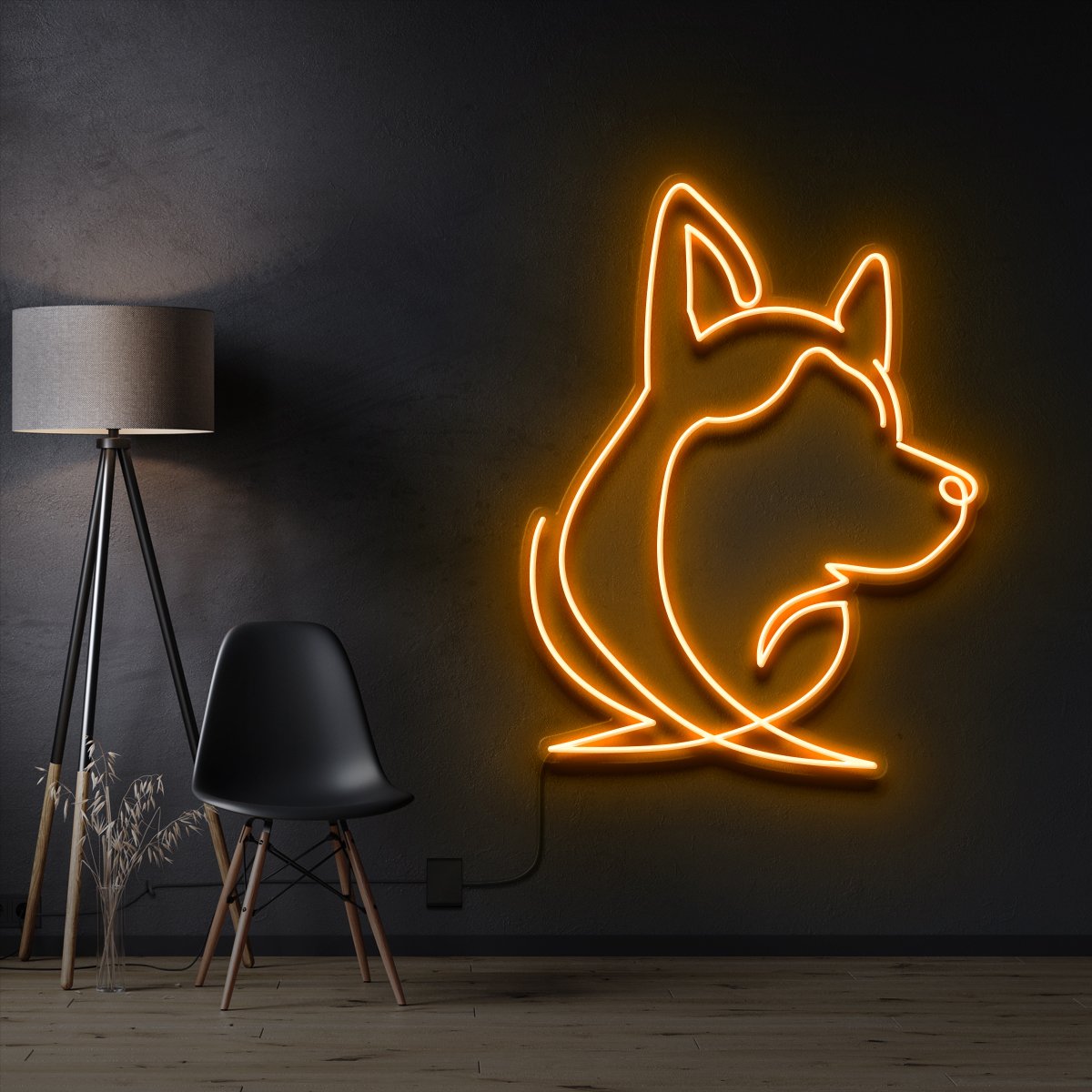 "Siberian Husky Face" Neon Sign
