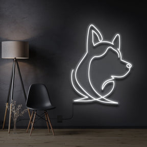 "Siberian Husky Face" Neon Sign