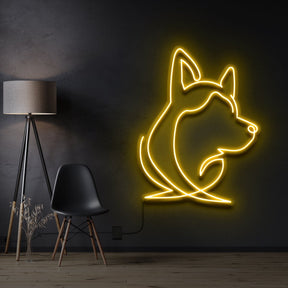 "Siberian Husky Face" Neon Sign