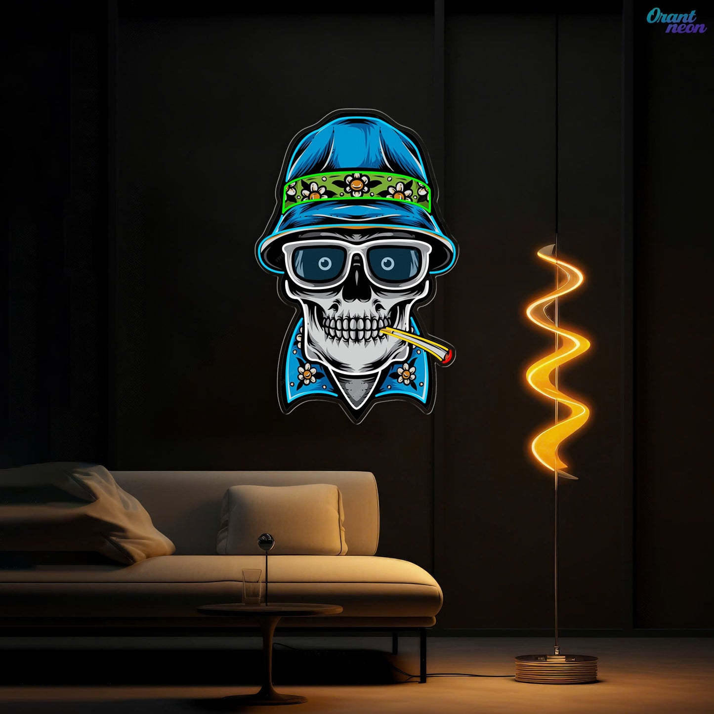 Hats, Bones & Smoke Rings Neon Sign Light Artwork