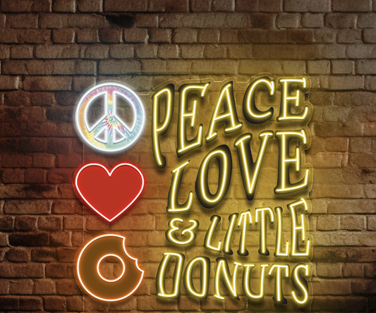 PEACE LOVE & LITTLE DONUTS size 35 inches indoor